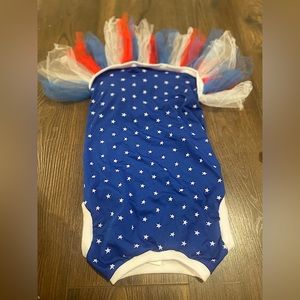 4th of July ready! M Medium dog outfit 🇺🇸🎆🐾🐶 tulle bottom red white blue